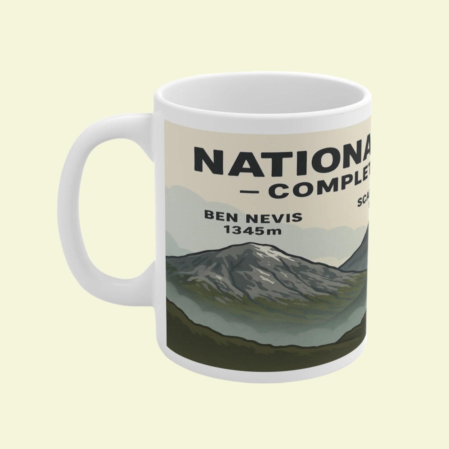 The Obese Hiker mug - National 3 Peaks Completed It Mate ceramic for her