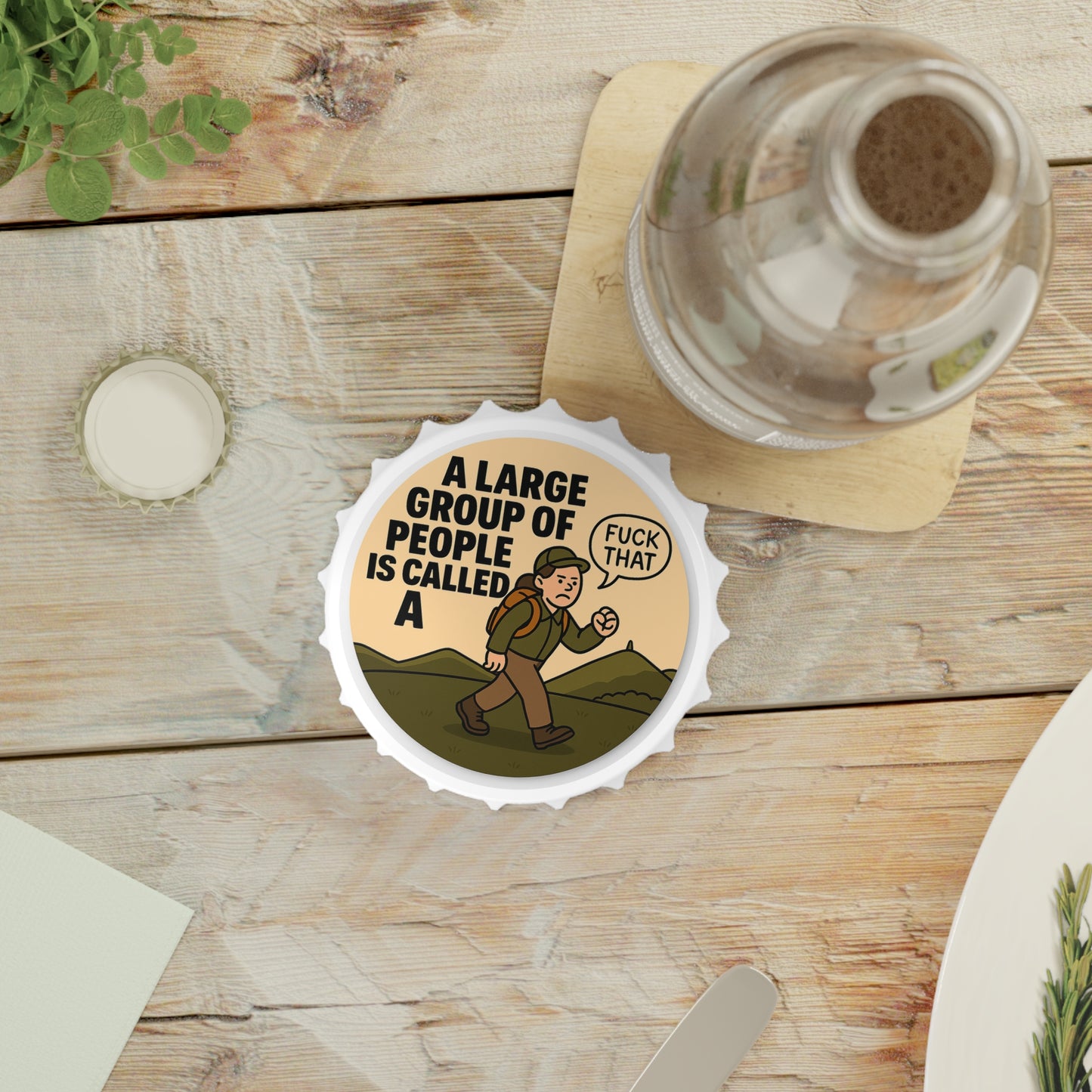 A Large Group of People fridge bottle opener for women - outdoors theme