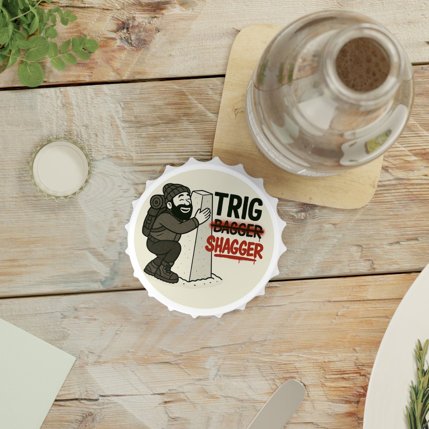 Trig Bagger Bottle Opener - Funny Hiking Gift for Him | Magnetic Beer Opener for Walkers, Campers & Outdoor Lovers