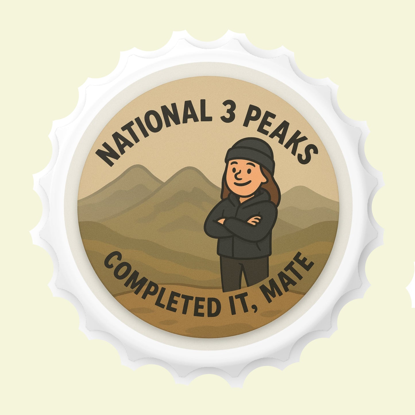 National 3 Peaks Completed It Mate bottle opener for her - The Obese Hiker