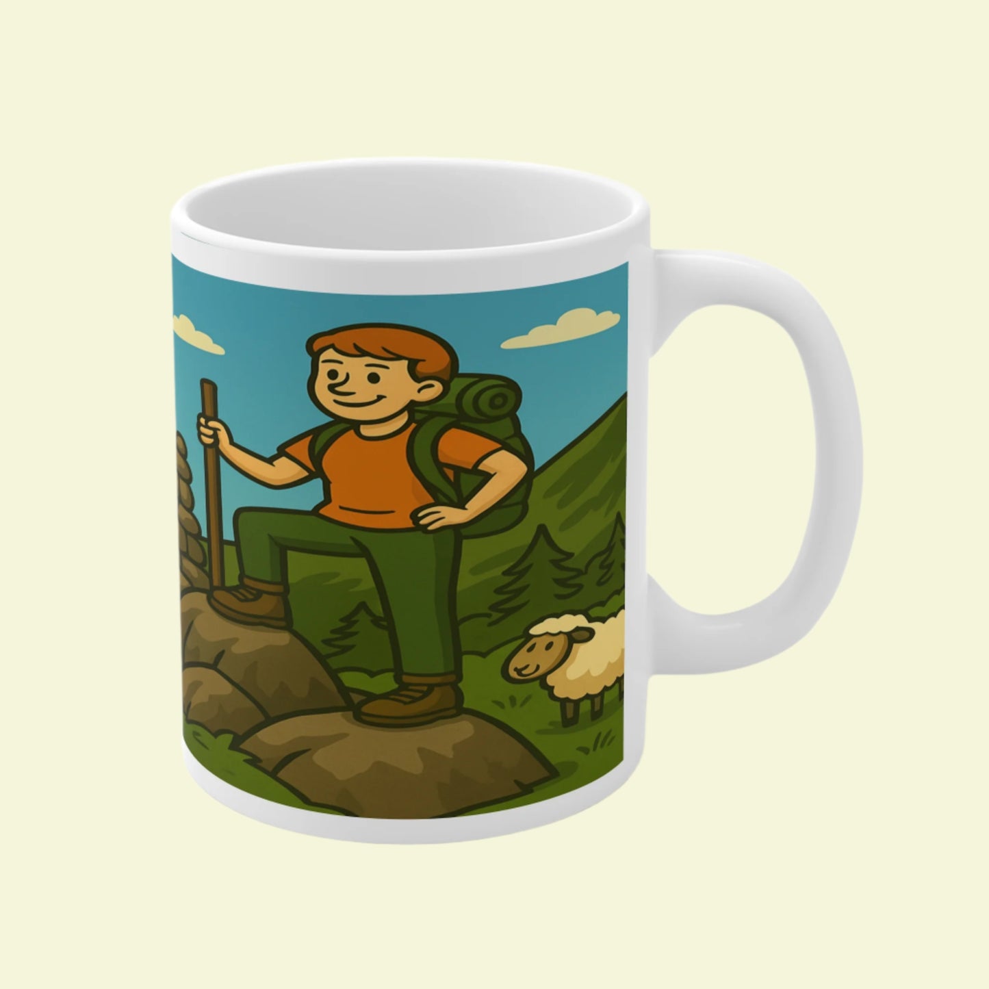 Funny outdoors ceramic mug for male walkers - Munros Completed It Mate