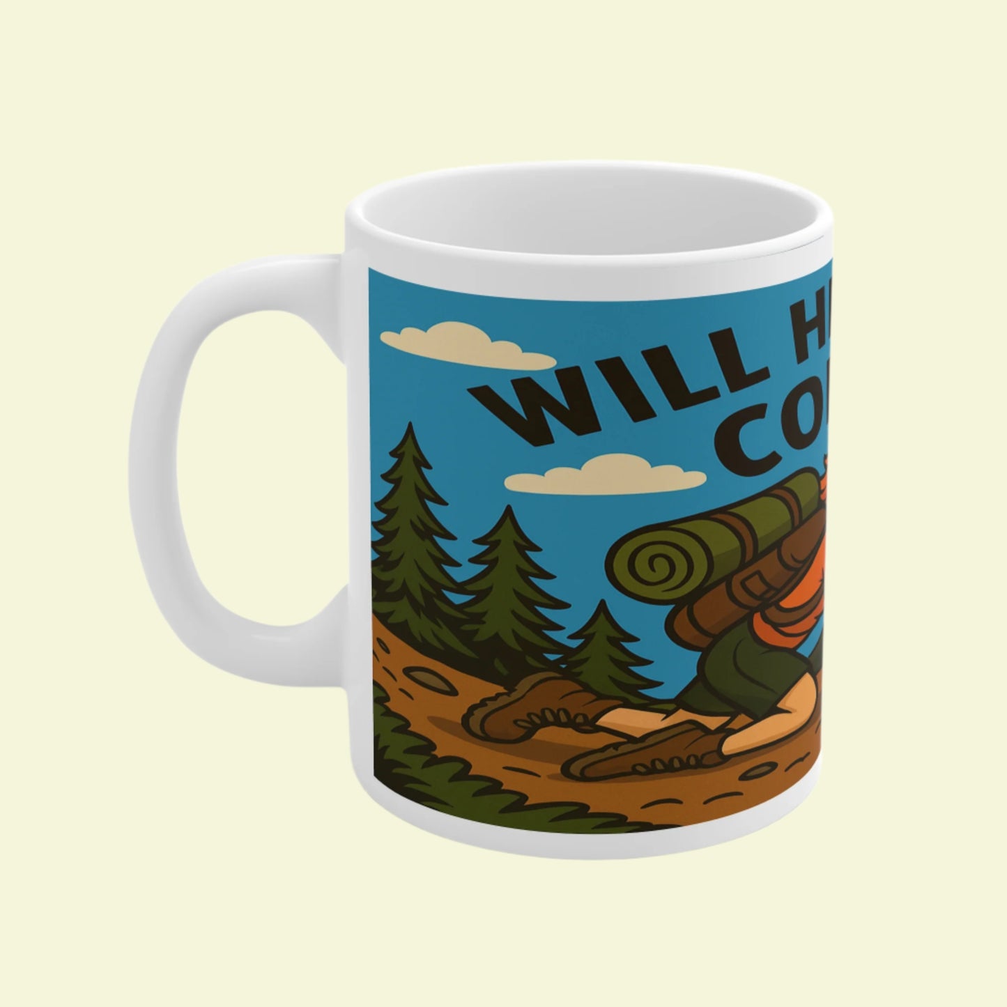 Humorous ceramic mug for women who hike - The Obese Hiker