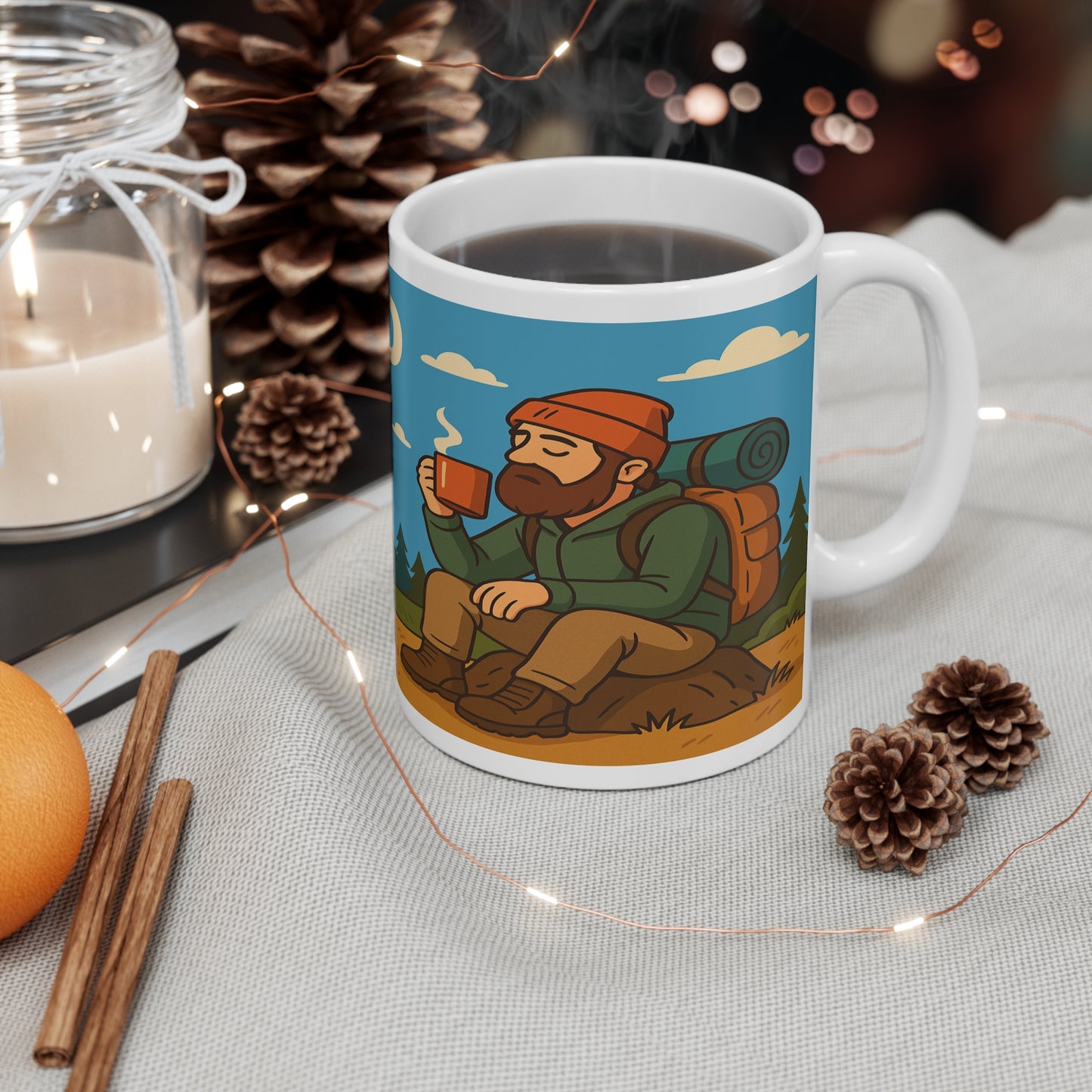 Brewed For The Wild - Perfect Gift for Nature Lovers, Hiking, Camping, Relaxation, Coffee Time - 11oz Mug - For Him