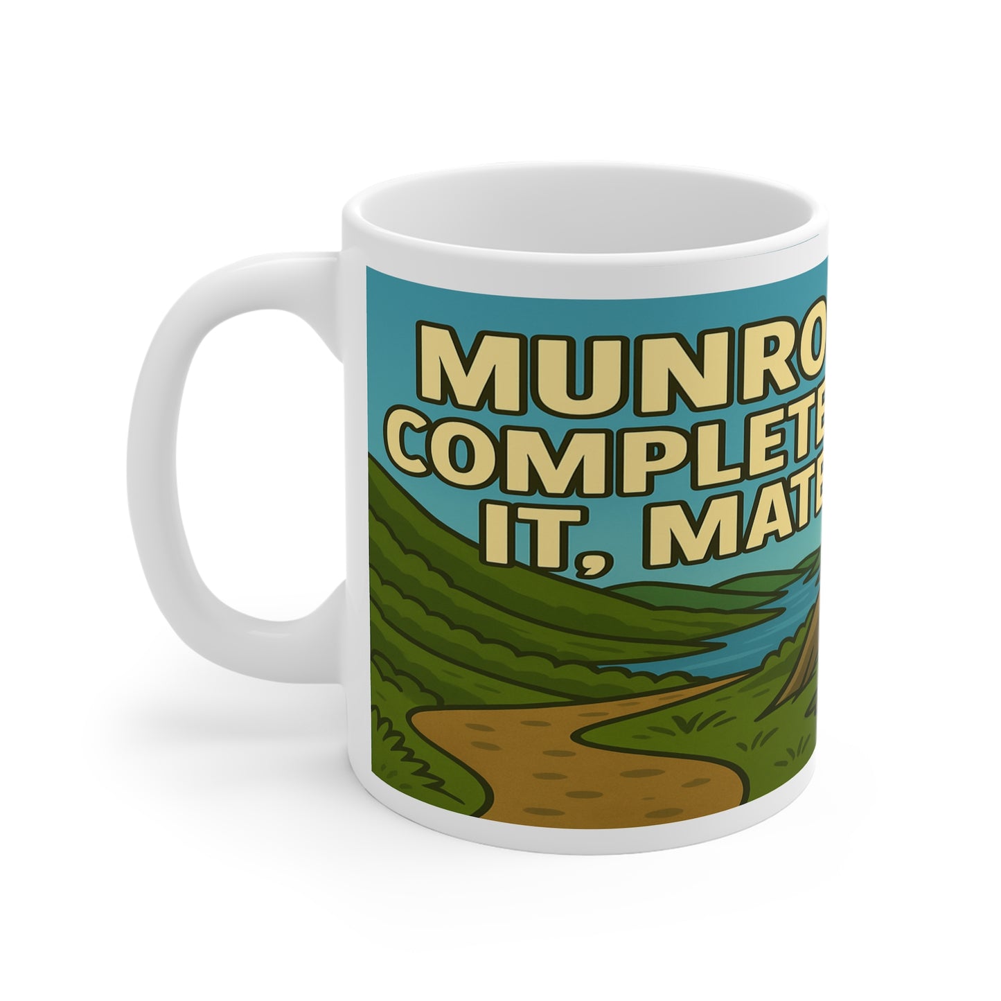 Munros? Completed It Mate Mug - For her - Funny Adventure Cup for Hikers | Outdoor Gift for Nature Lovers and Walkers