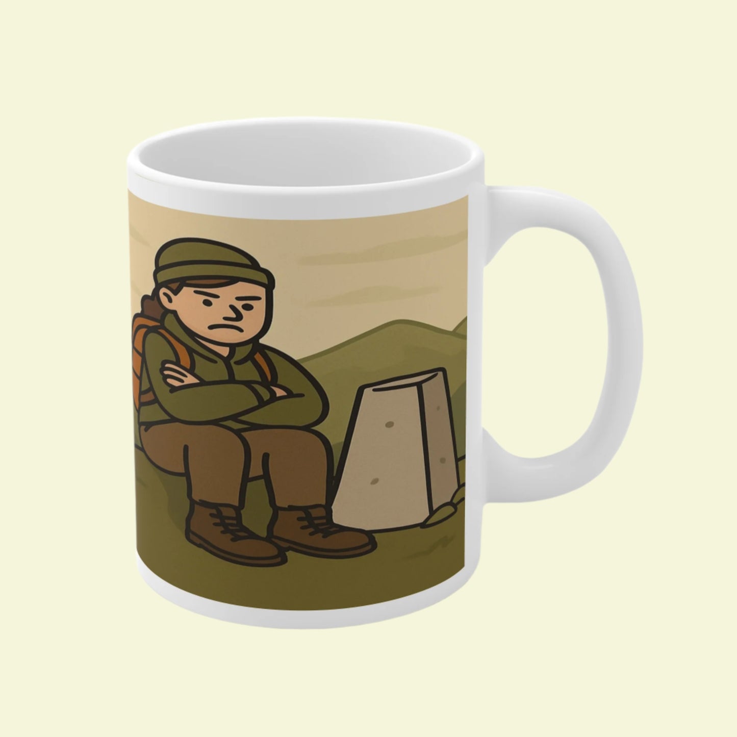 Funny outdoors ceramic mug for female walkers - I Climb Mountains