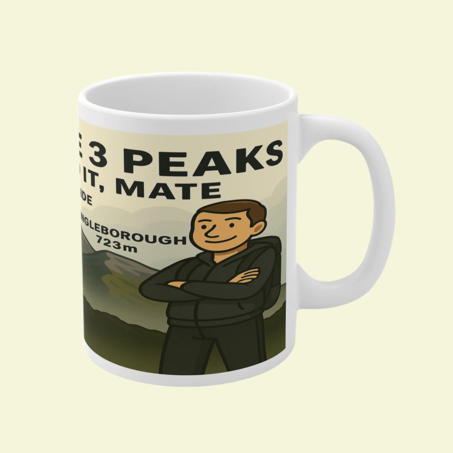 Yorkshire 3 Peaks walking mug - ceramic style for him