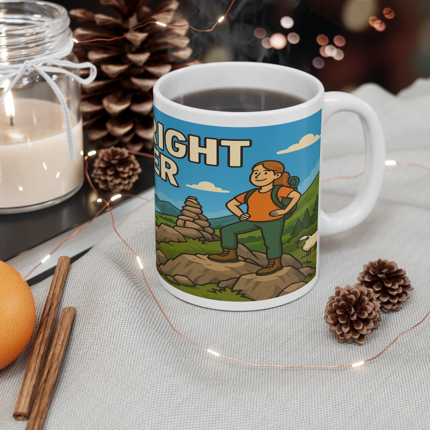 Funny outdoors Lake District ceramic mug for female hikers - Wainwright Wanker