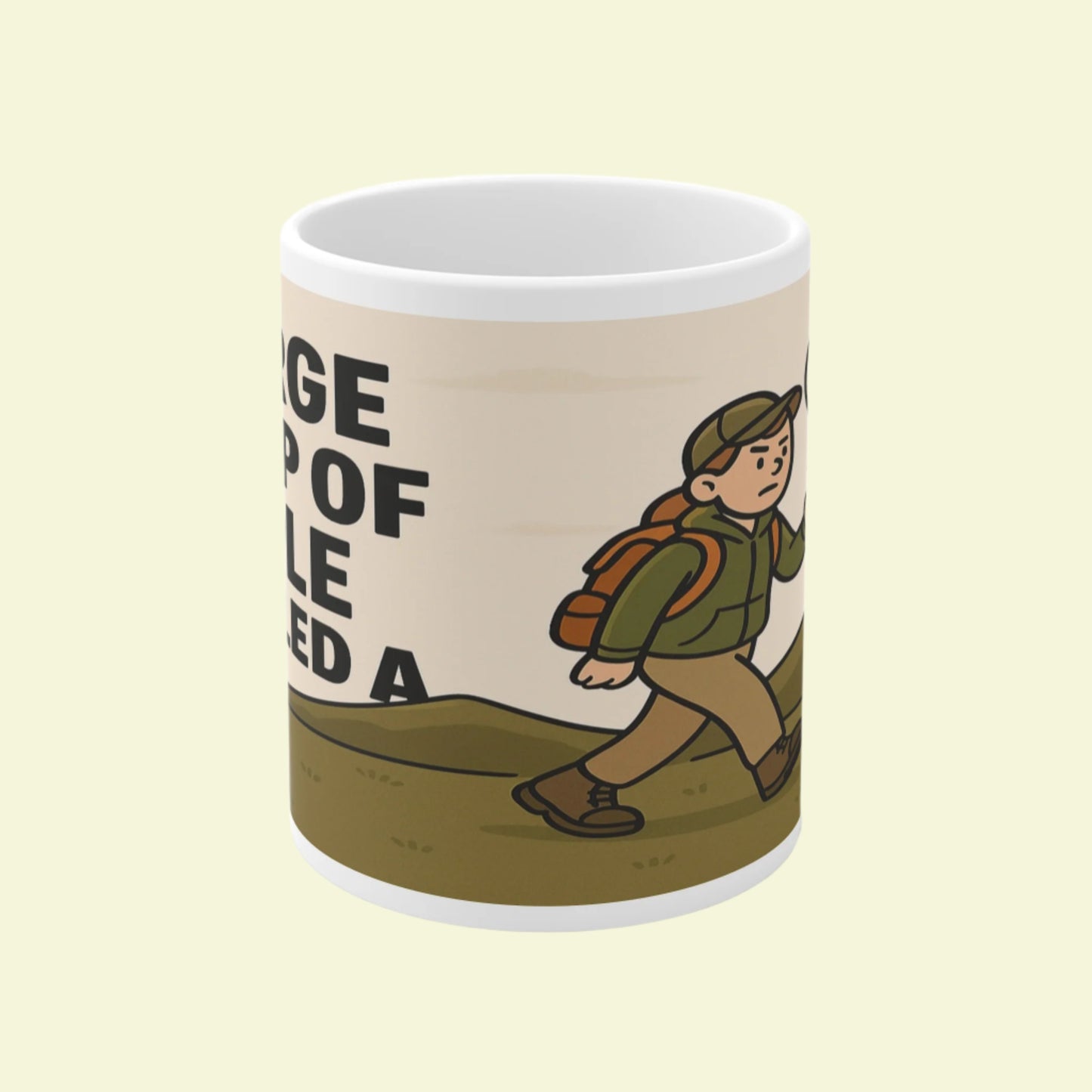 Funny outdoors ceramic mug for female walkers - A Large Group of People