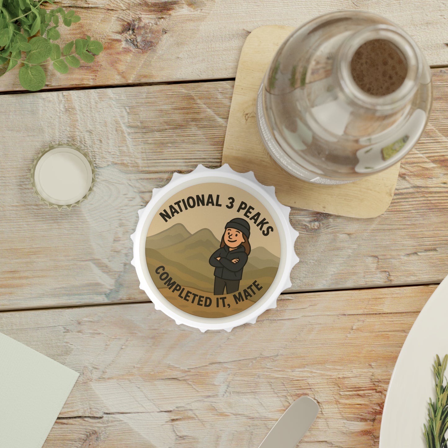 Humorous bottle opener for women who love mountain challenges - The Obese Hiker