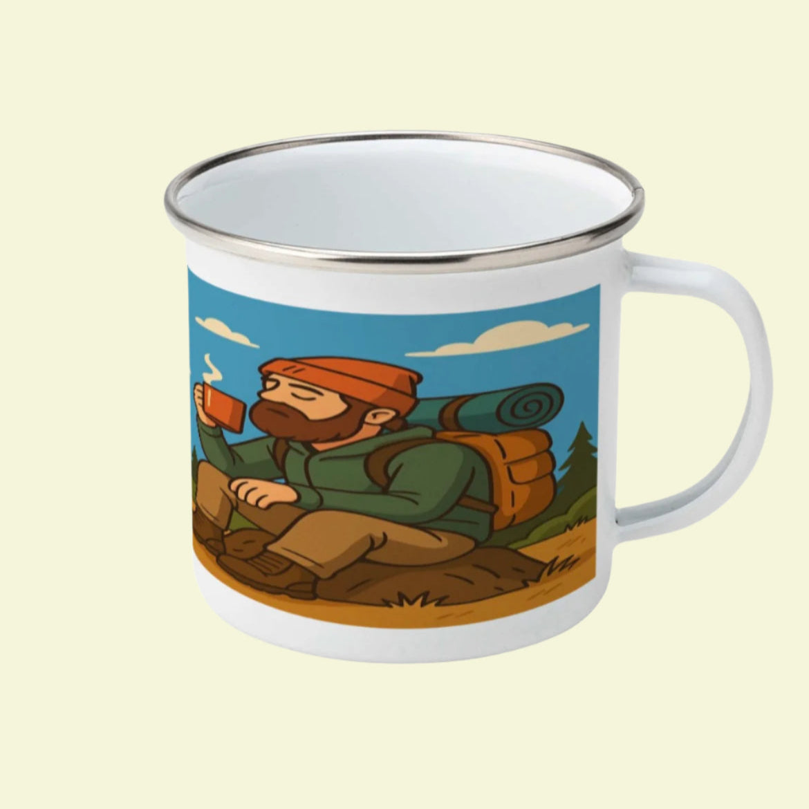 Enamel mug for men fuelled by brews and fresh air - Brewed for the Wild
