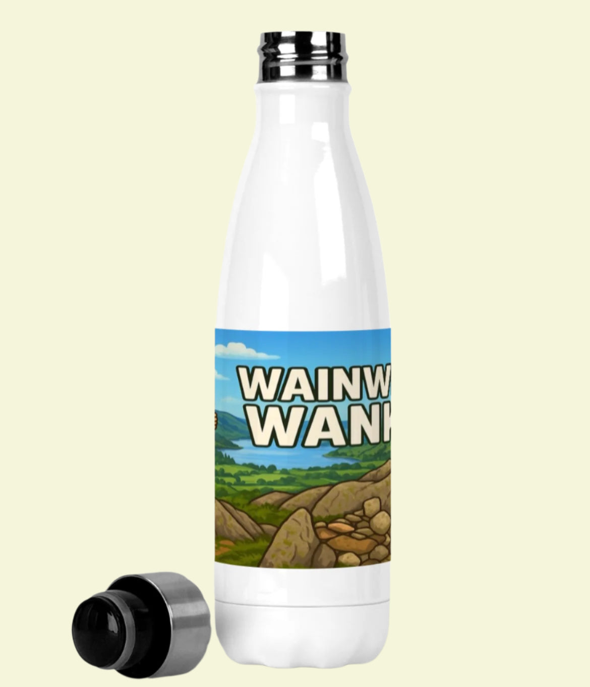 500ml Wainwright Wanker bottle for adventurous men - Lake District outdoors theme