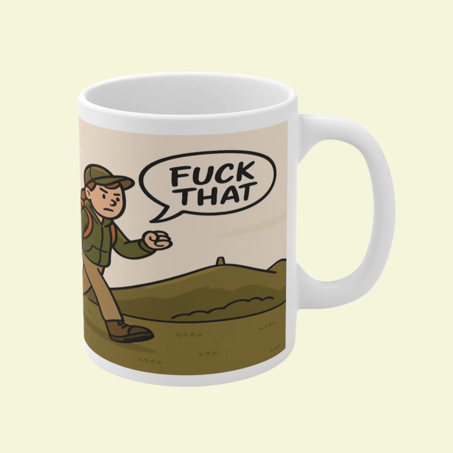 Walking and hiking ceramic mug for her - A Large Group of People theme