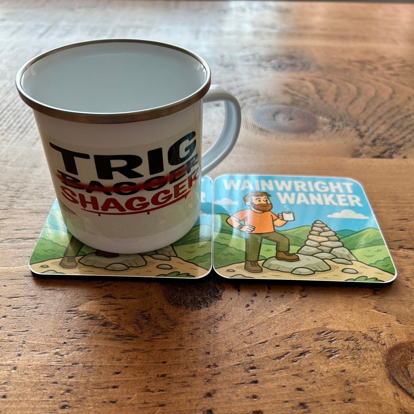 The Obese Hiker mug - Trig Bagger enamel for him