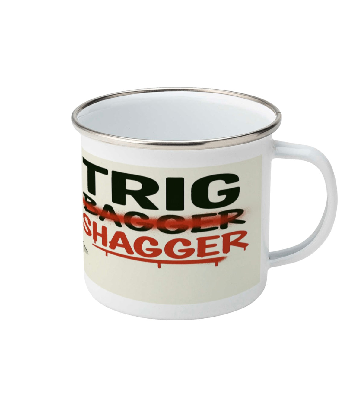 Trig Bagger Mug - Funny Hiking Gift for Him | Enamel Coffee Cup for Outdoor Lovers