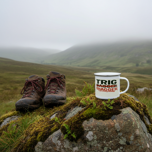 Enamel Mug 12oz – Trig Shagger for Him | Funny Hiking & Mountain Gift