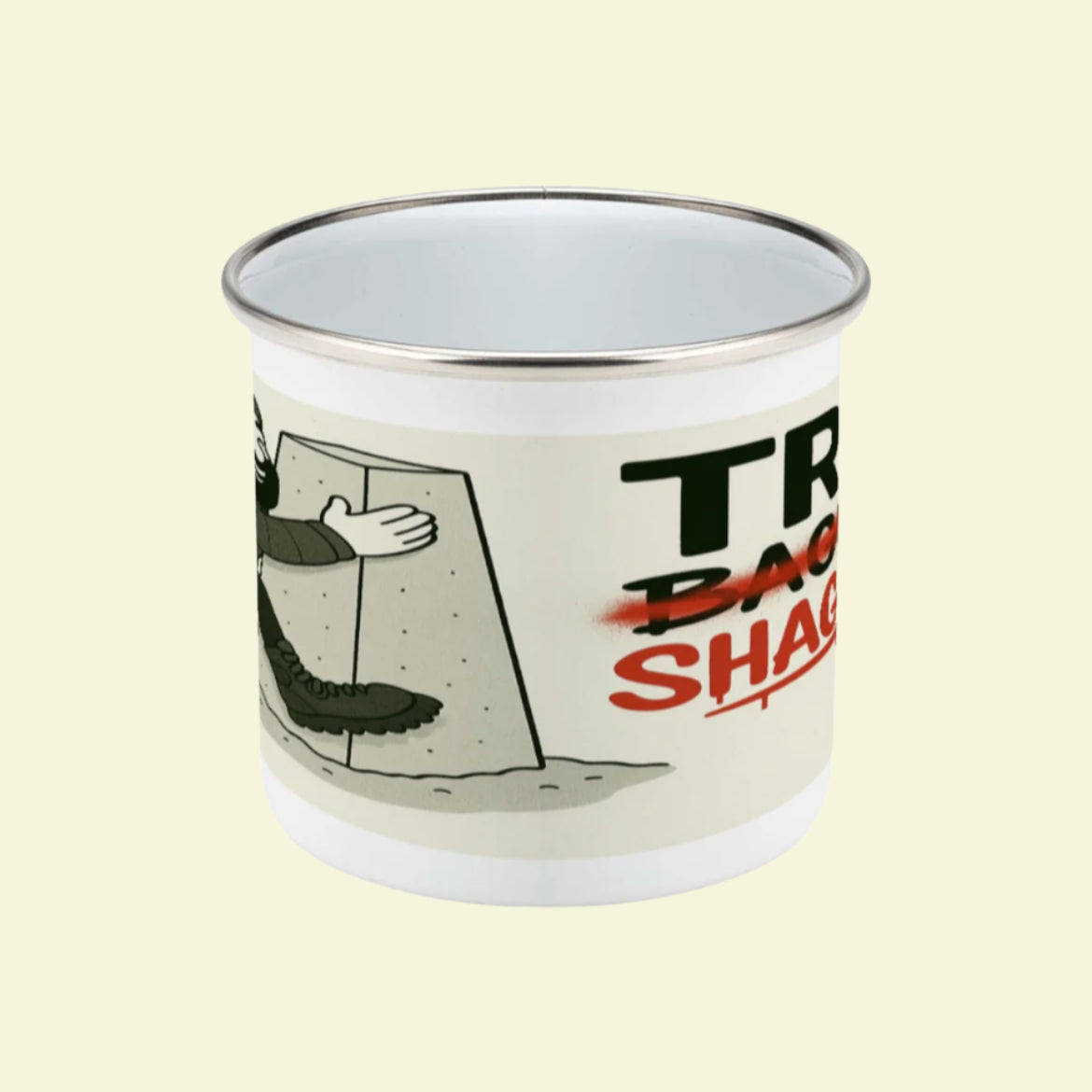 Novelty enamel mug for guys who bag trig points - Trig Bagger