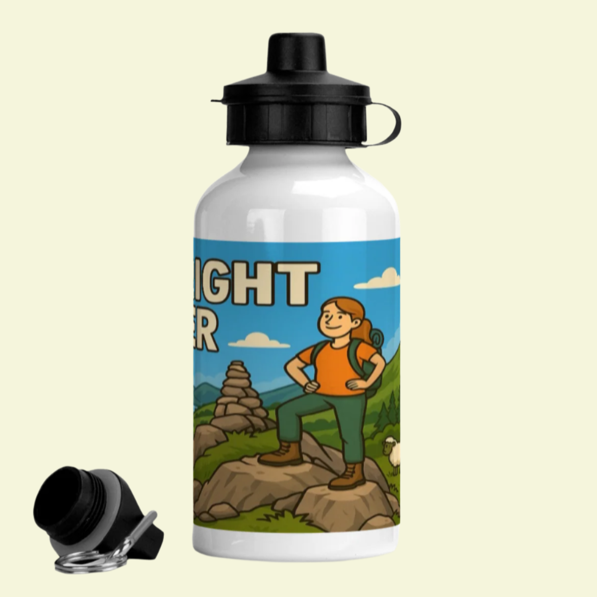 Sarcastic Lake District drink bottle for female Wainwright baggers - Wainwright Wanker 400ml