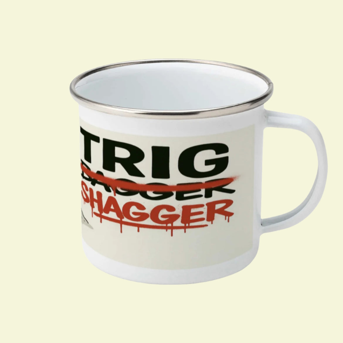 Enamel mug for women ticking off trig points - Trig Bagger