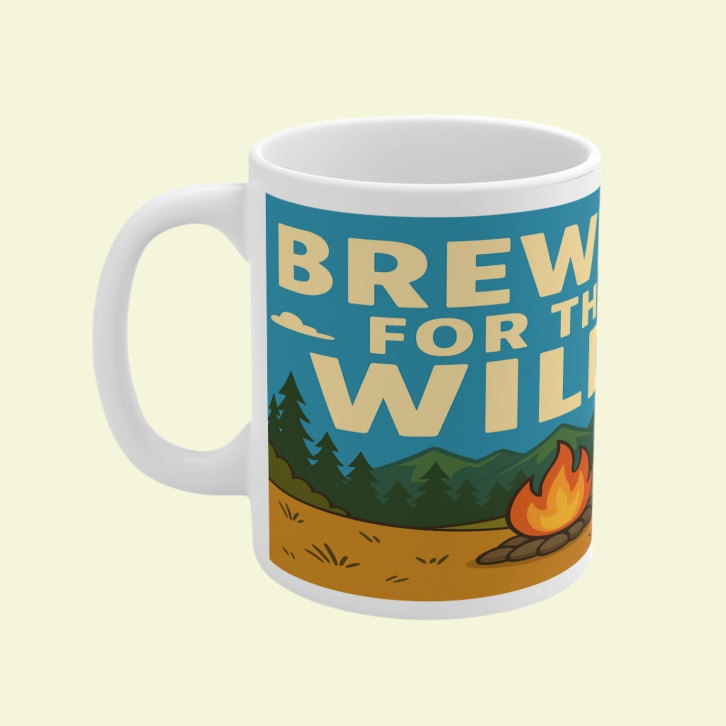 Brewed for the Wild coffee mug - ceramic style for outdoorsy women