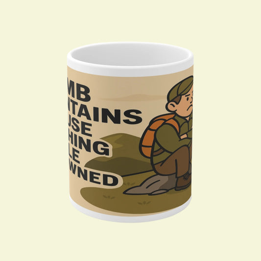 I Climb Mountains coffee mug - ceramic style for outdoorsy men