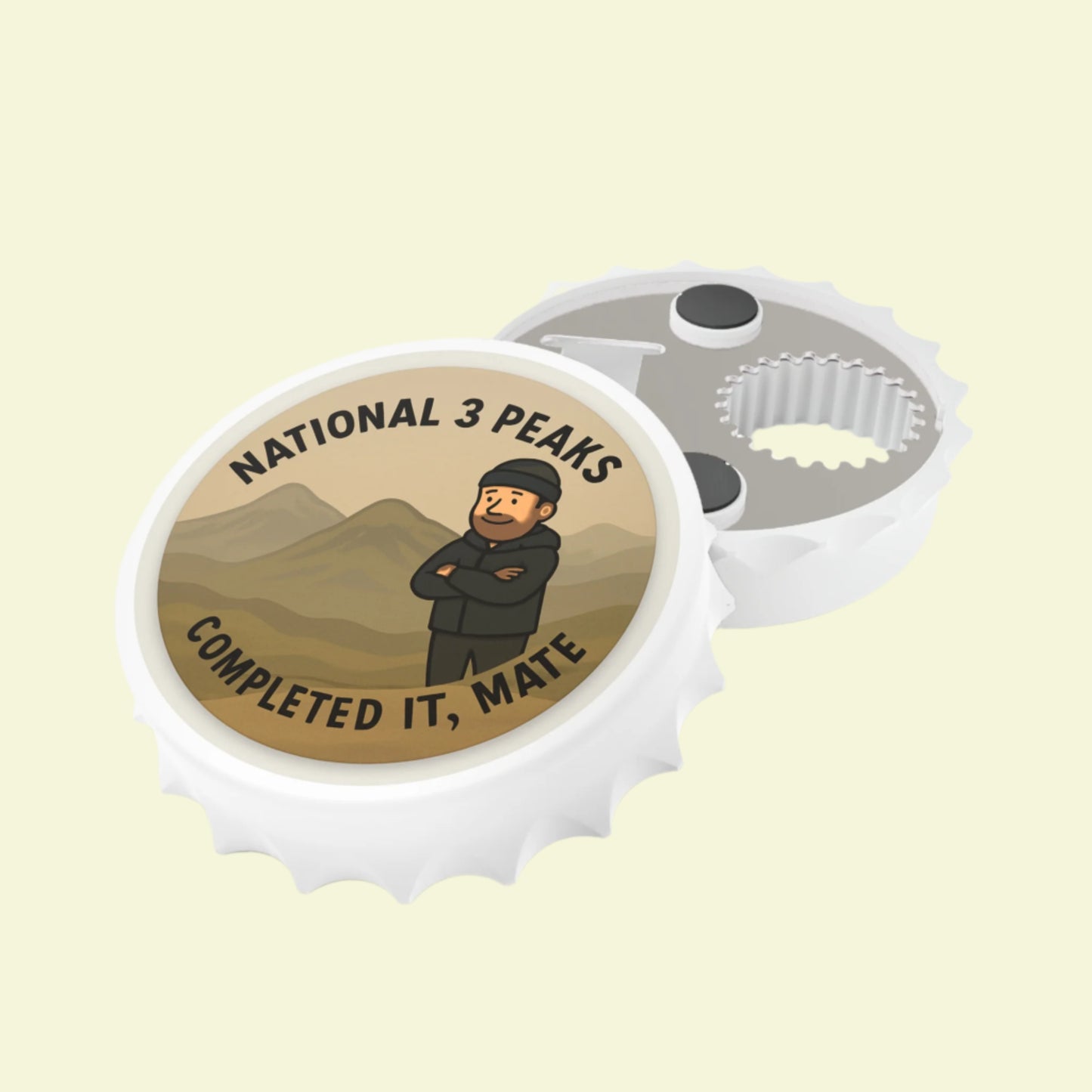The Obese Hiker magnetic bottle opener - National 3 Peaks Completed It Mate for him