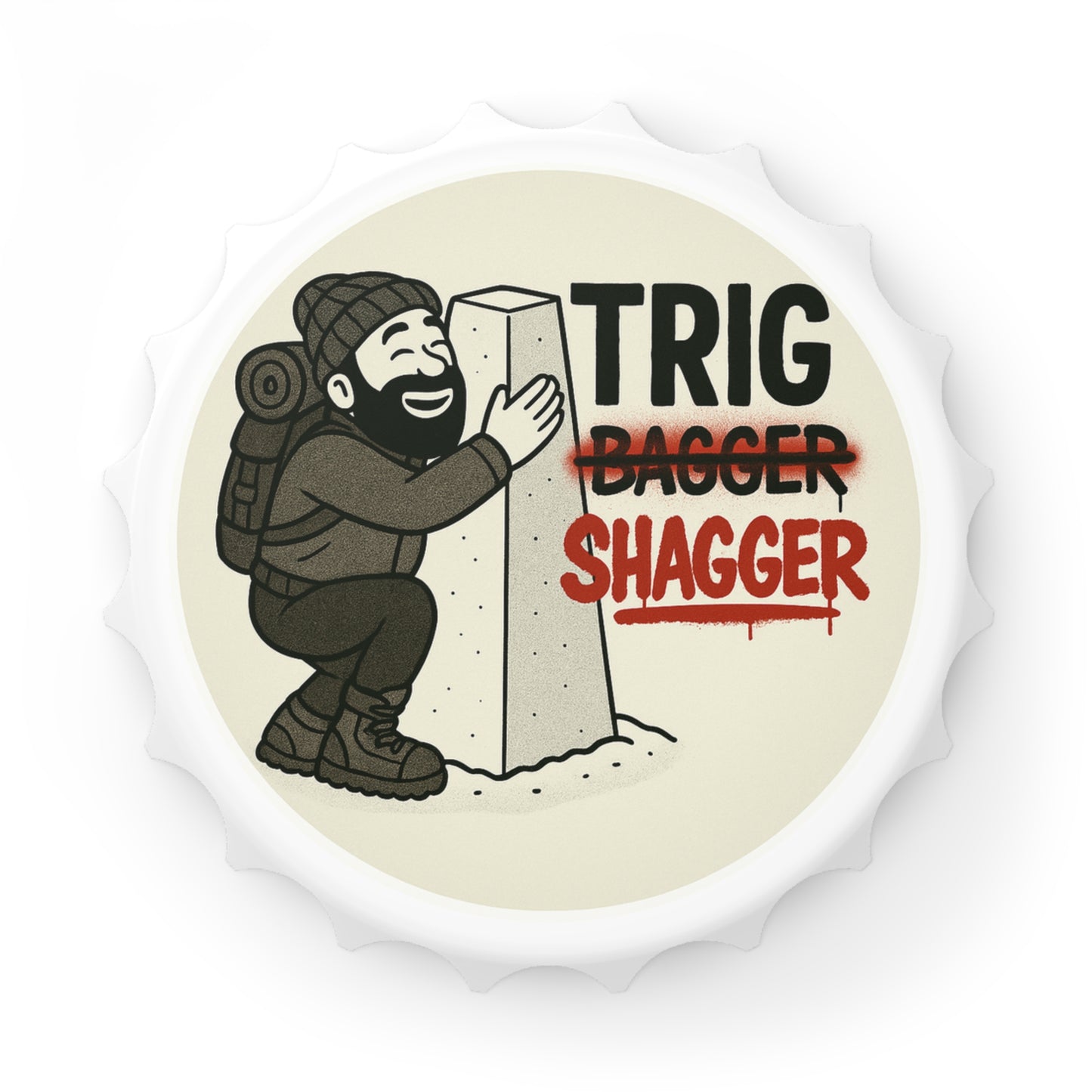 Trig Bagger Bottle Opener - Funny Hiking Gift for Him | Magnetic Beer Opener for Walkers, Campers & Outdoor Lovers