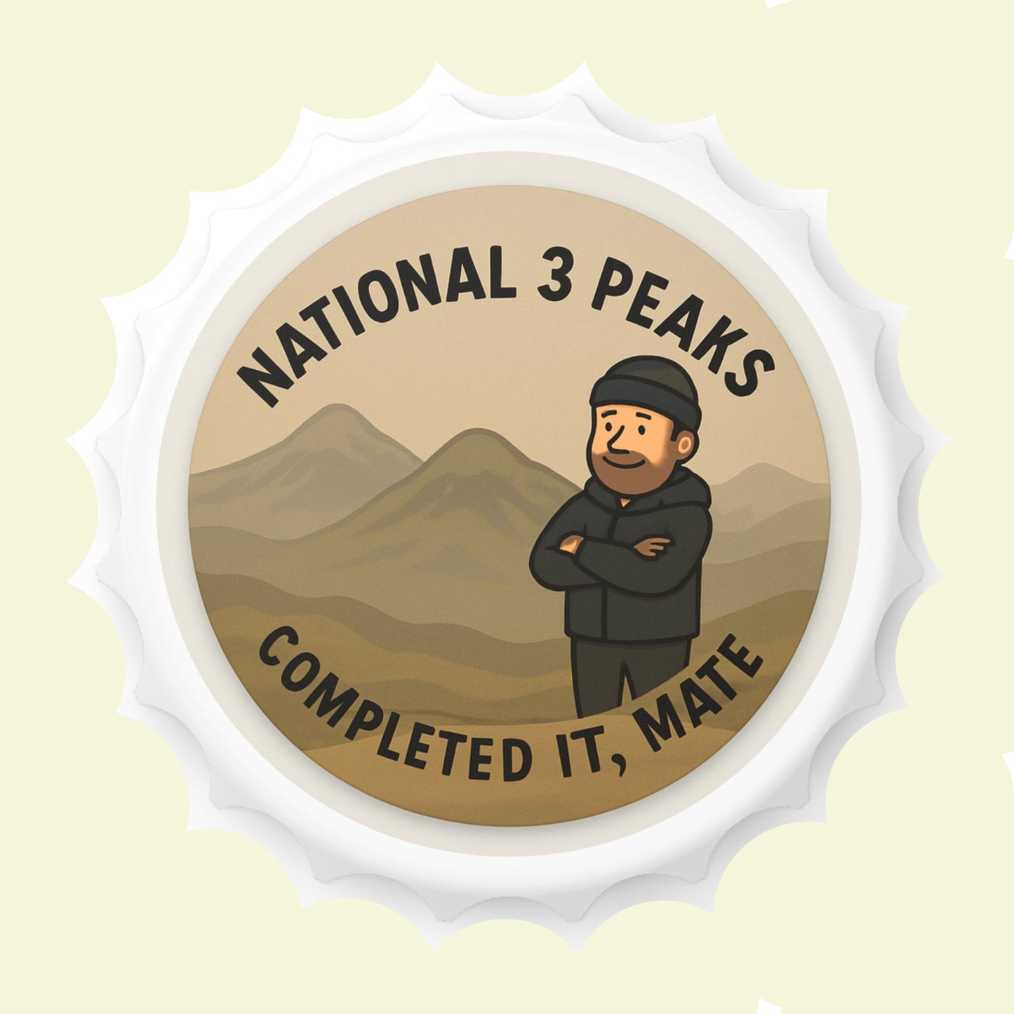 National 3 Peaks Completed It Mate fridge bottle opener for men - outdoors theme