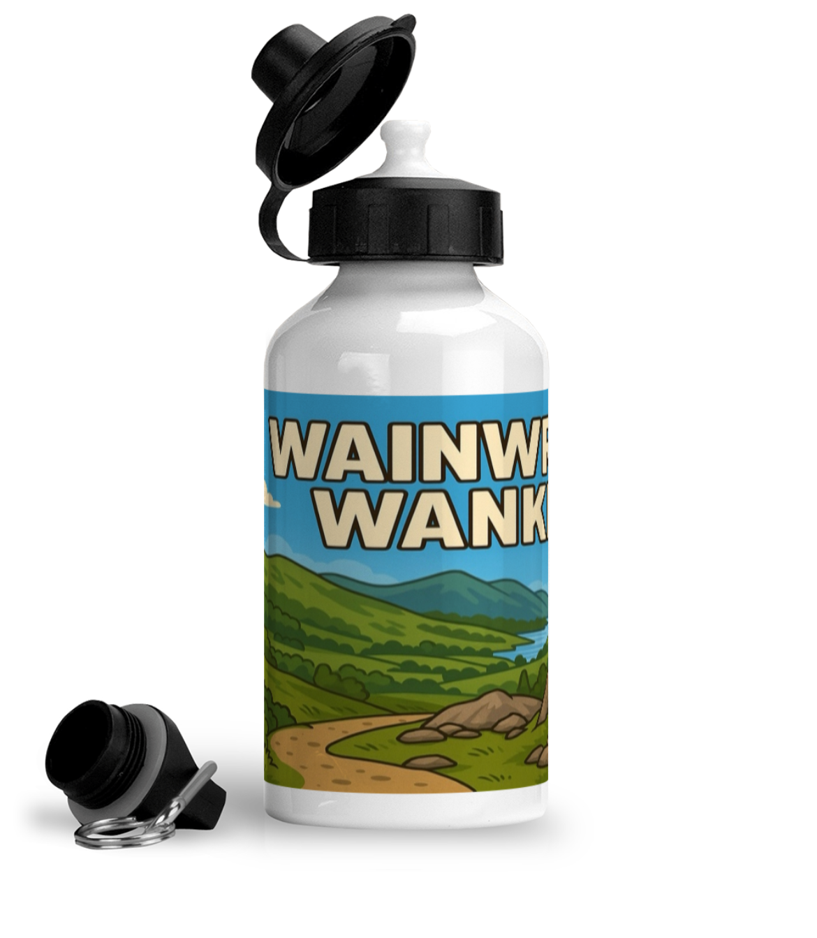 Wainwright Wanker 400ml Aluminium Sports Water Bottle - Funny Hiking Gift for Her