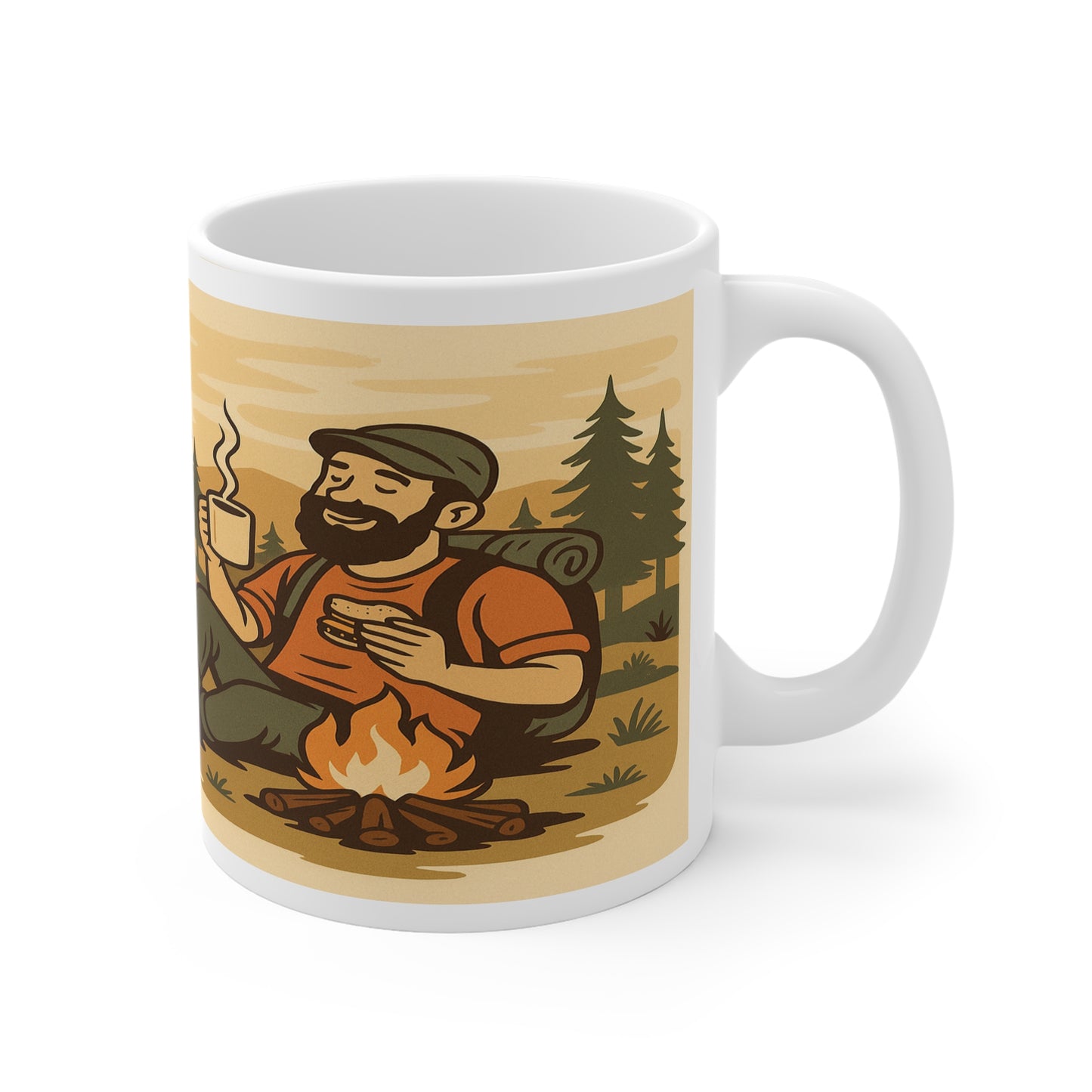 Powered by Brews and Bad Decisions - Perfect Gift for Nature Lovers, Hiking, Camping, Relaxation, Coffee Time - 11oz Mug - For Him