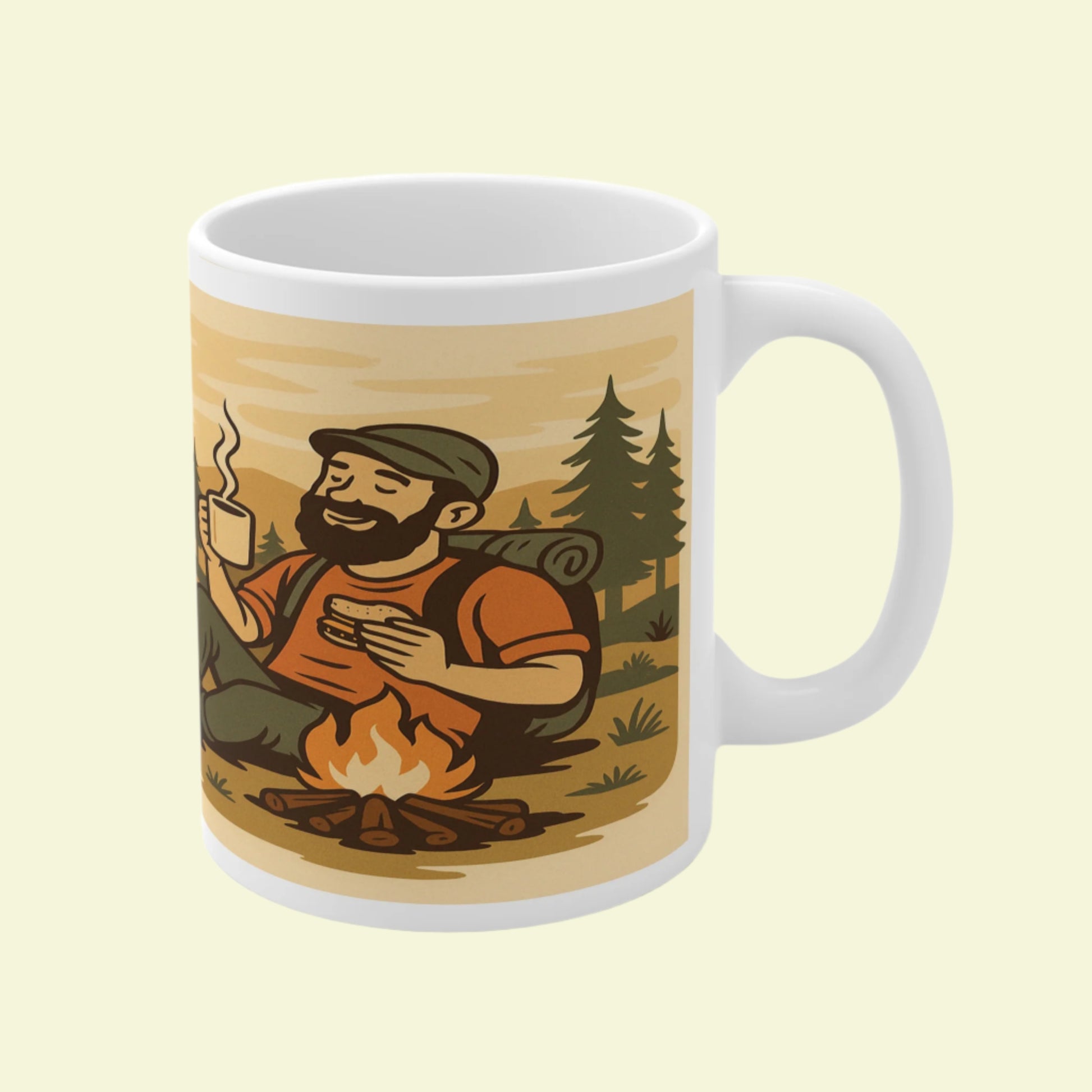 Powered by Brews and Bad Decisions coffee mug - ceramic style for outdoorsy men