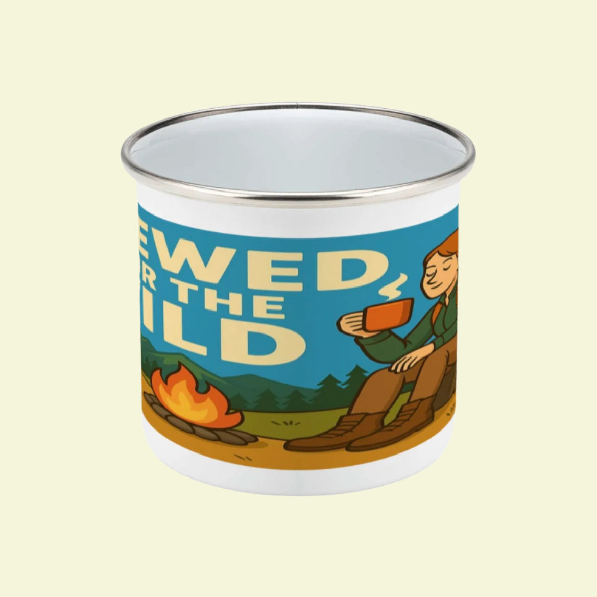 Sarcastic enamel mug for female hikers - Brewed for the Wild