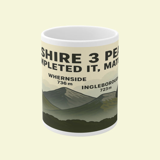 Yorkshire 3 Peaks mug for outdoor lovers - ceramic style