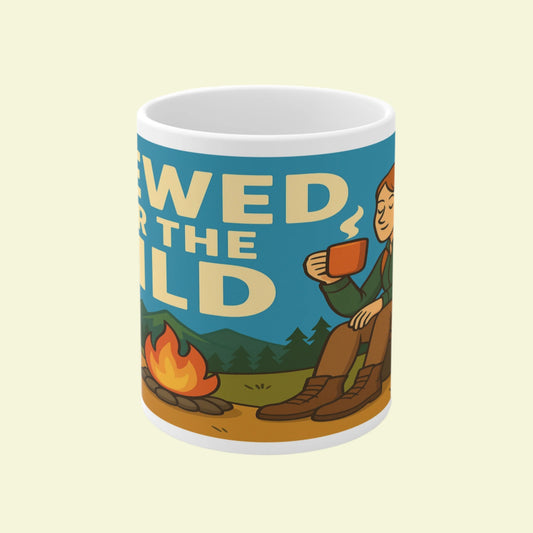 Sarcastic ceramic mug for female hikers - Brewed for the Wild