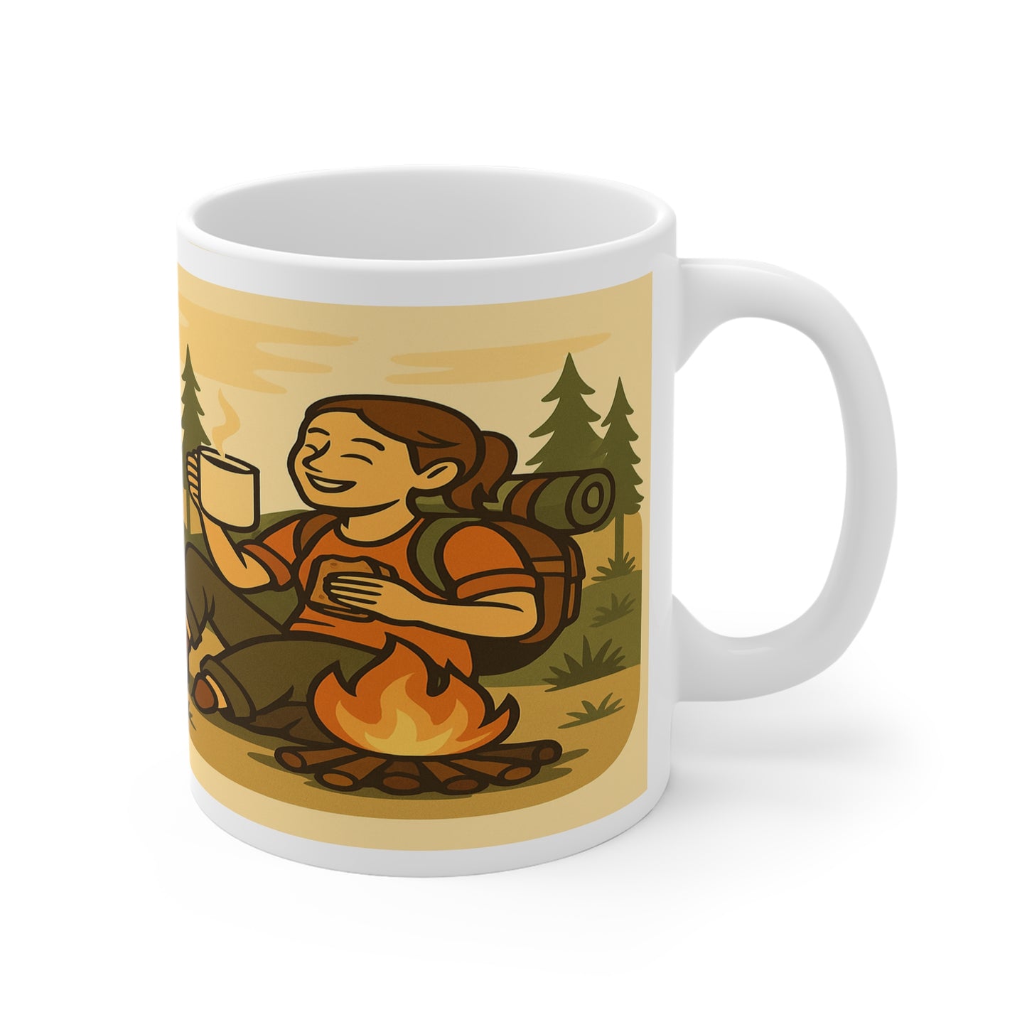 Powered by Brews and Bad Decisions - Perfect Gift for Nature Lovers, Hiking, Camping, Relaxation, Coffee Time - 11oz Mug - For Her