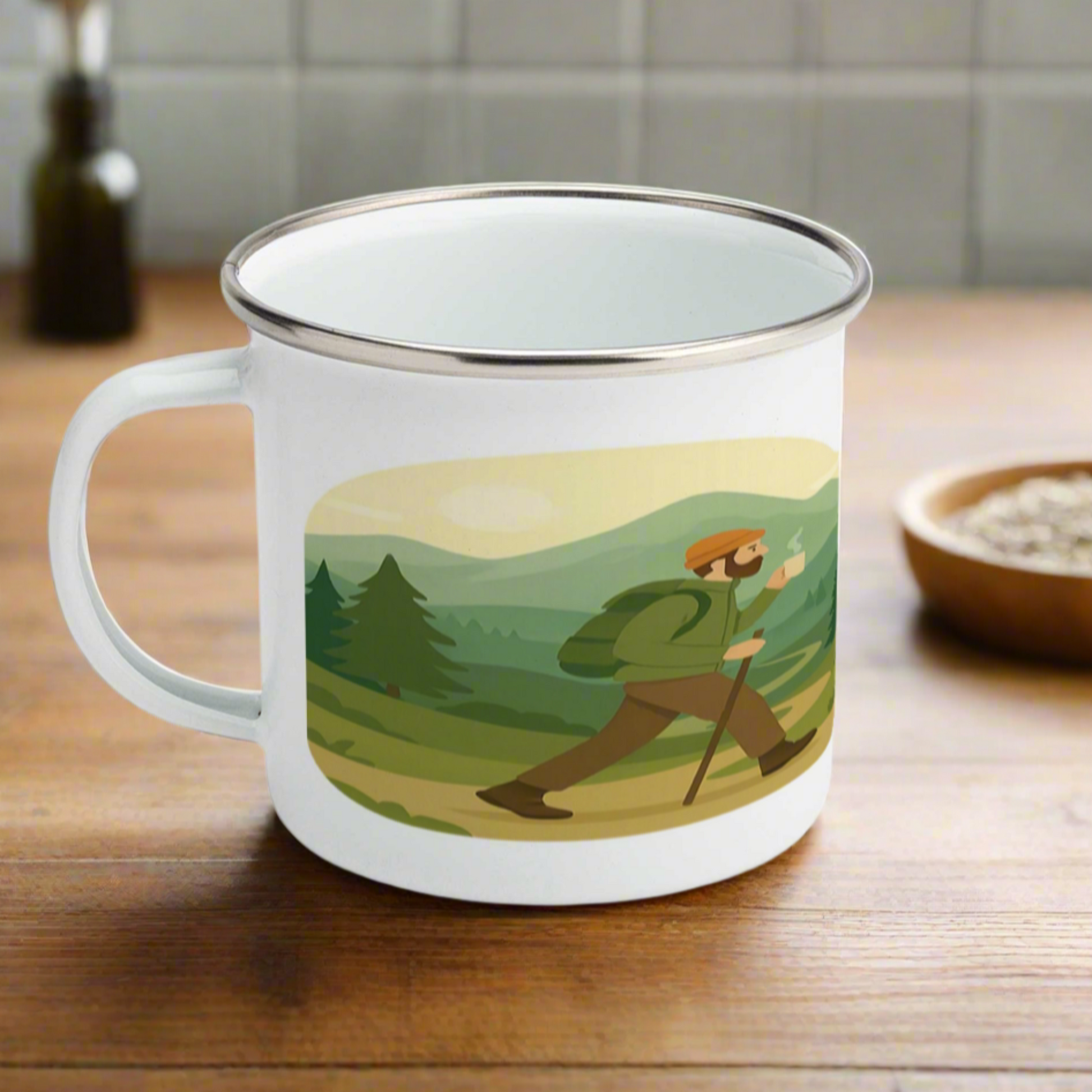 I Hike Better After Coffee enamel mug for him - The Obese Hiker
