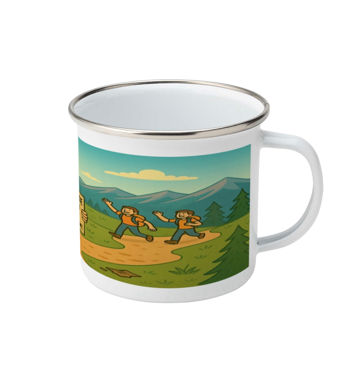 I Go Outside to Avoid People - Funny Enamel Camping Mug for Her