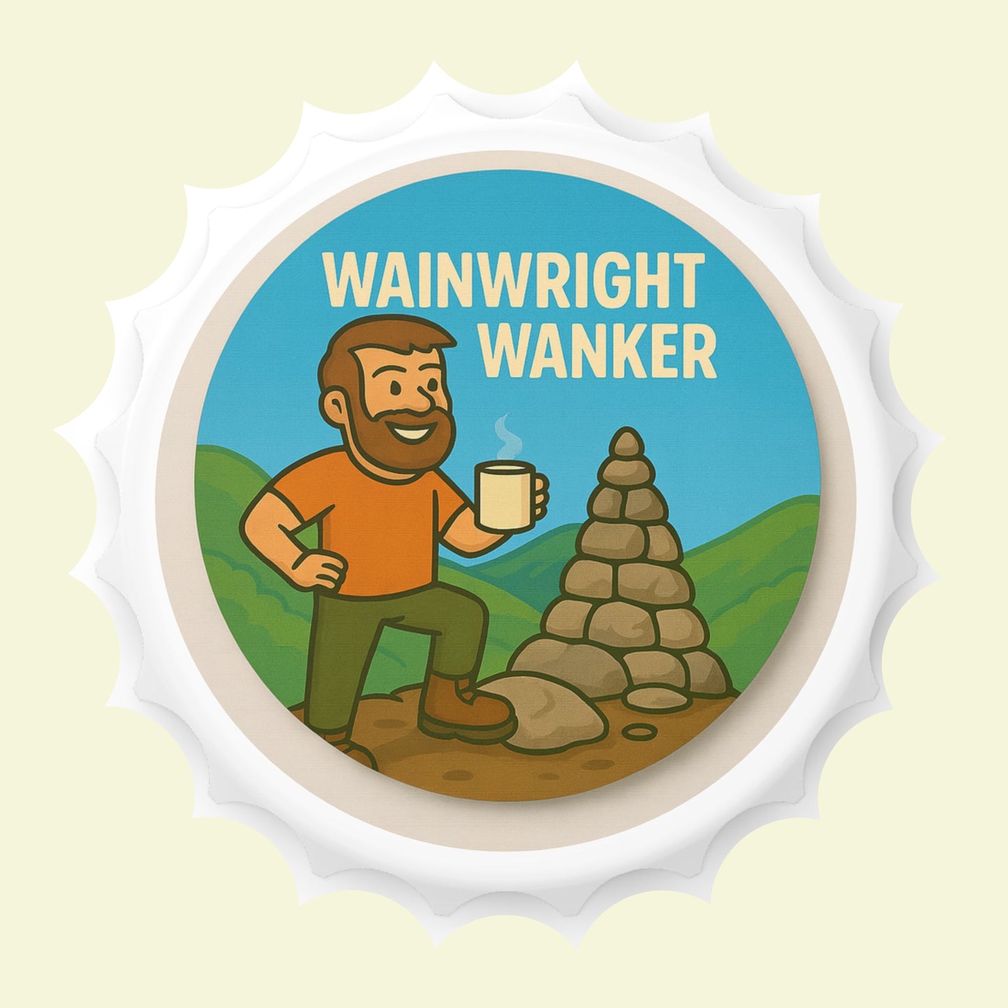Lake District Bottle opener for men who bag Wainwrights - funny design
Funny hiking bottle opener for male walkers - Wainwright Wanker