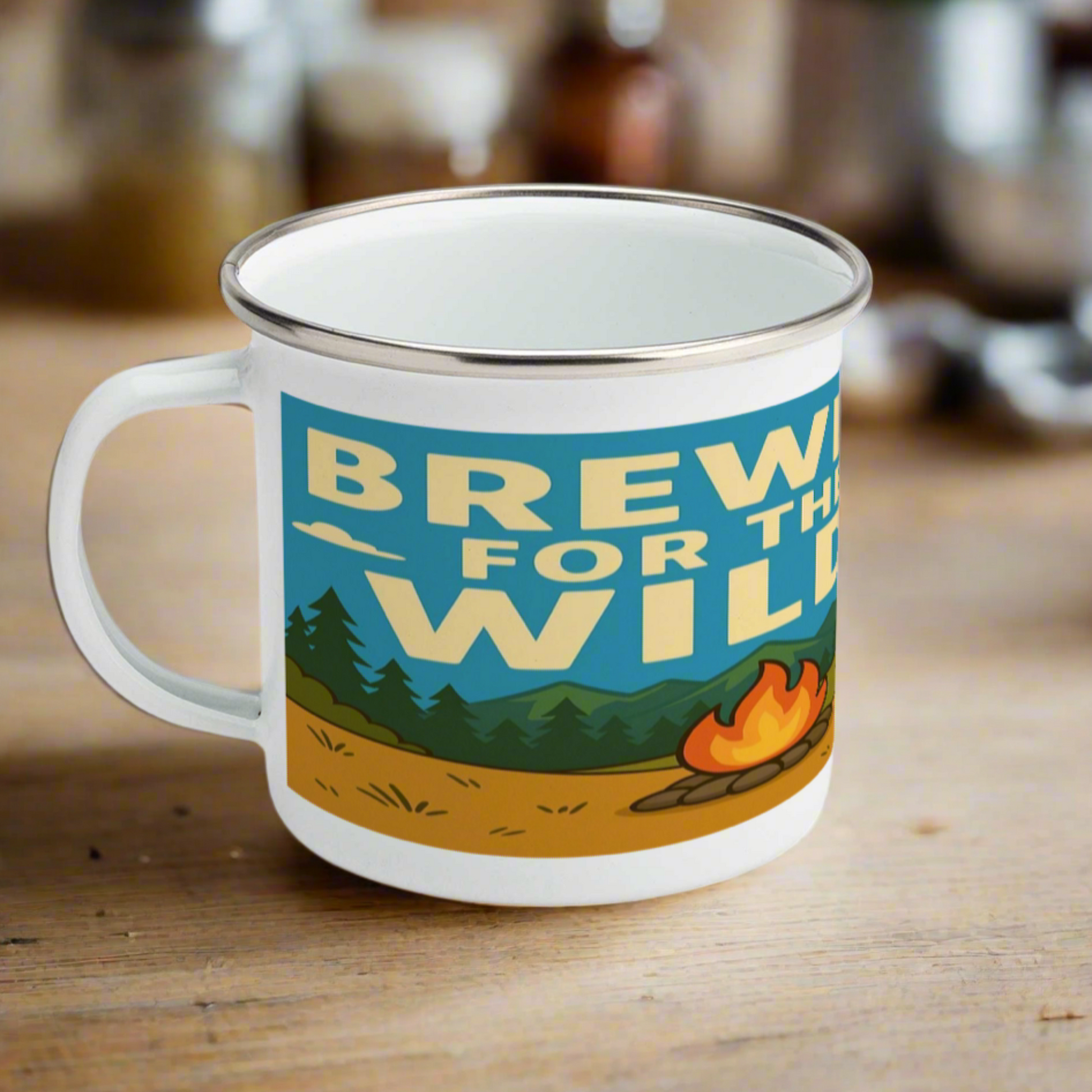 Sarcastic enamel mug for female hikers - Brewed for the Wild