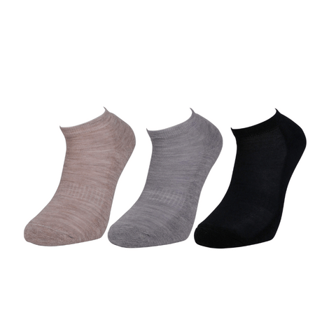 Ashville Pro Merino trainer liner socks 3 pair gift set in black grey and natural colors
