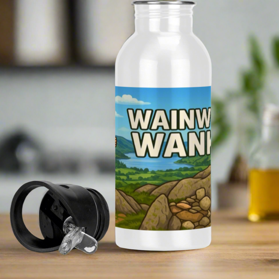600ml Wainwright Wanker drink bottle for him - Lake District outdoors design