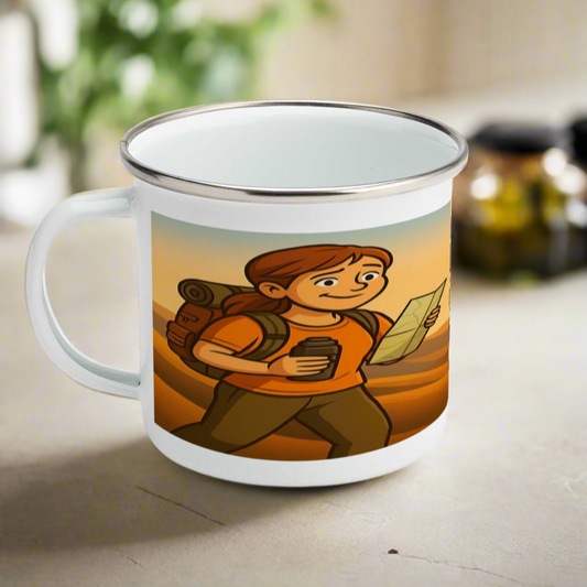 I'd Rather Be Lost With Coffee enamel mug for her - The Obese Hiker