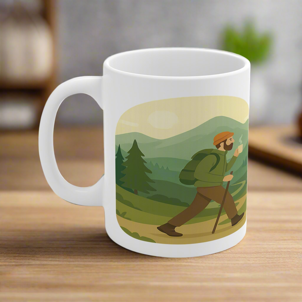 I Hike Better After Coffee ceramic mug for him - The Obese Hiker