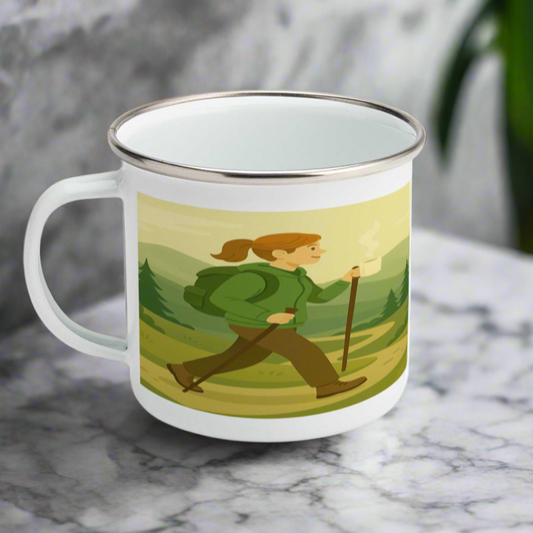 I Hike Better After Coffee enamel mug for her - The Obese Hiker