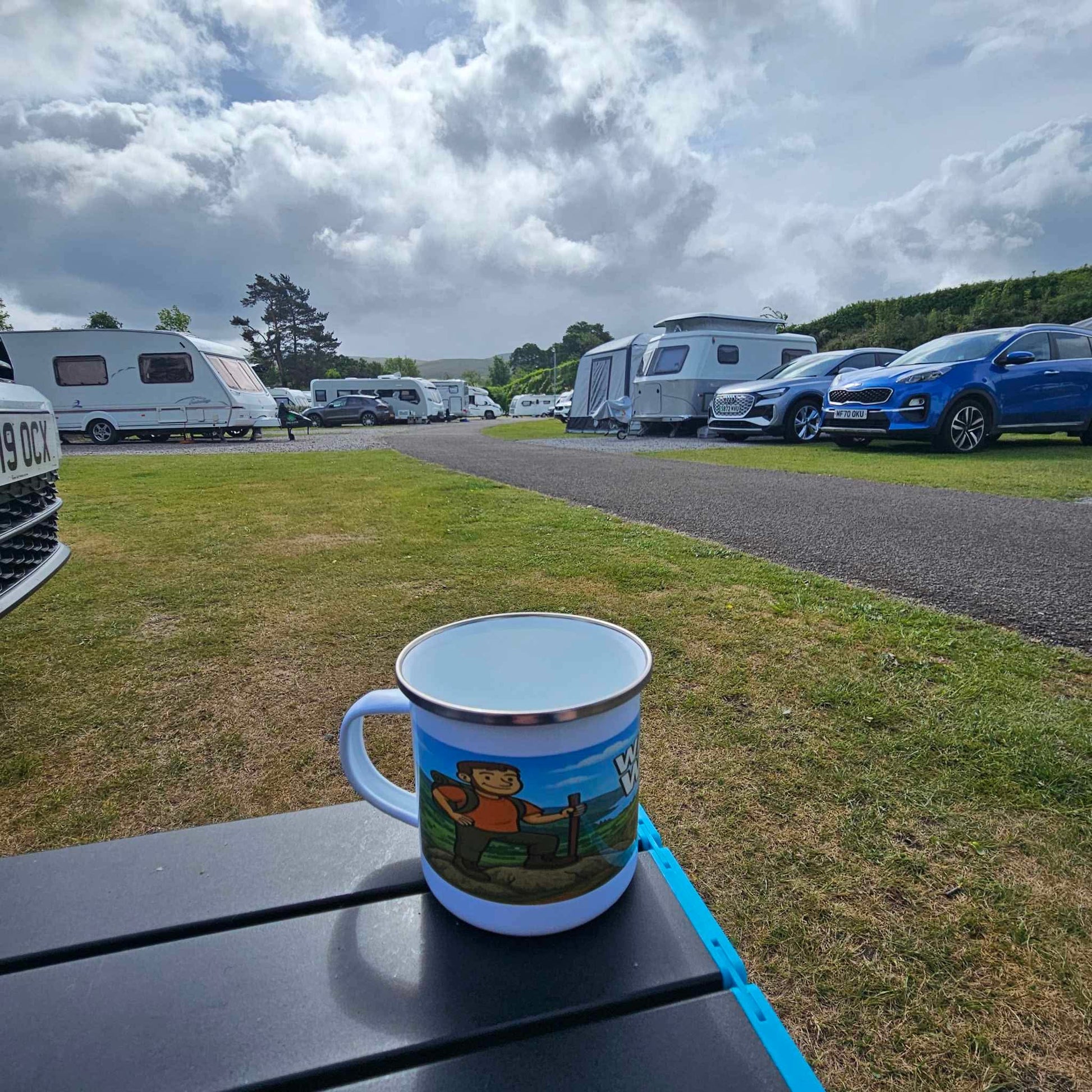 Walking and Lake District hiking enamel mug for him - Wainwright Wanker