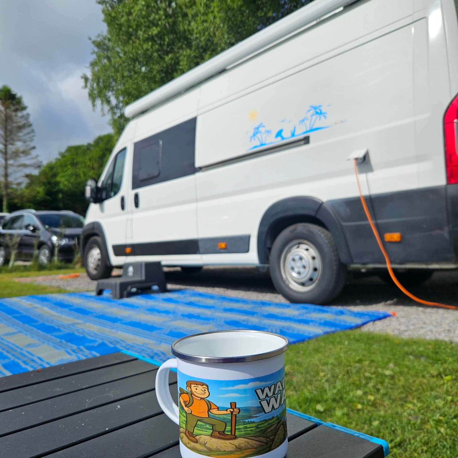 Enamel Lake District mug for men who hike Wainwrights - funny design