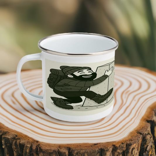 Trig Bagger enamel mug for him - The Obese Hiker