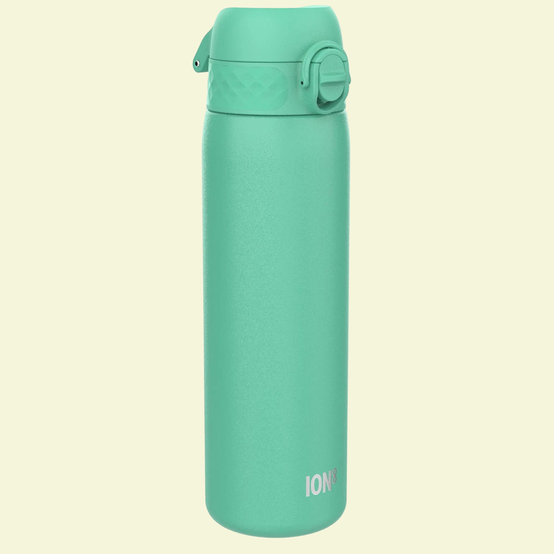 Green insulated bottle with 'ION' branding on a white background