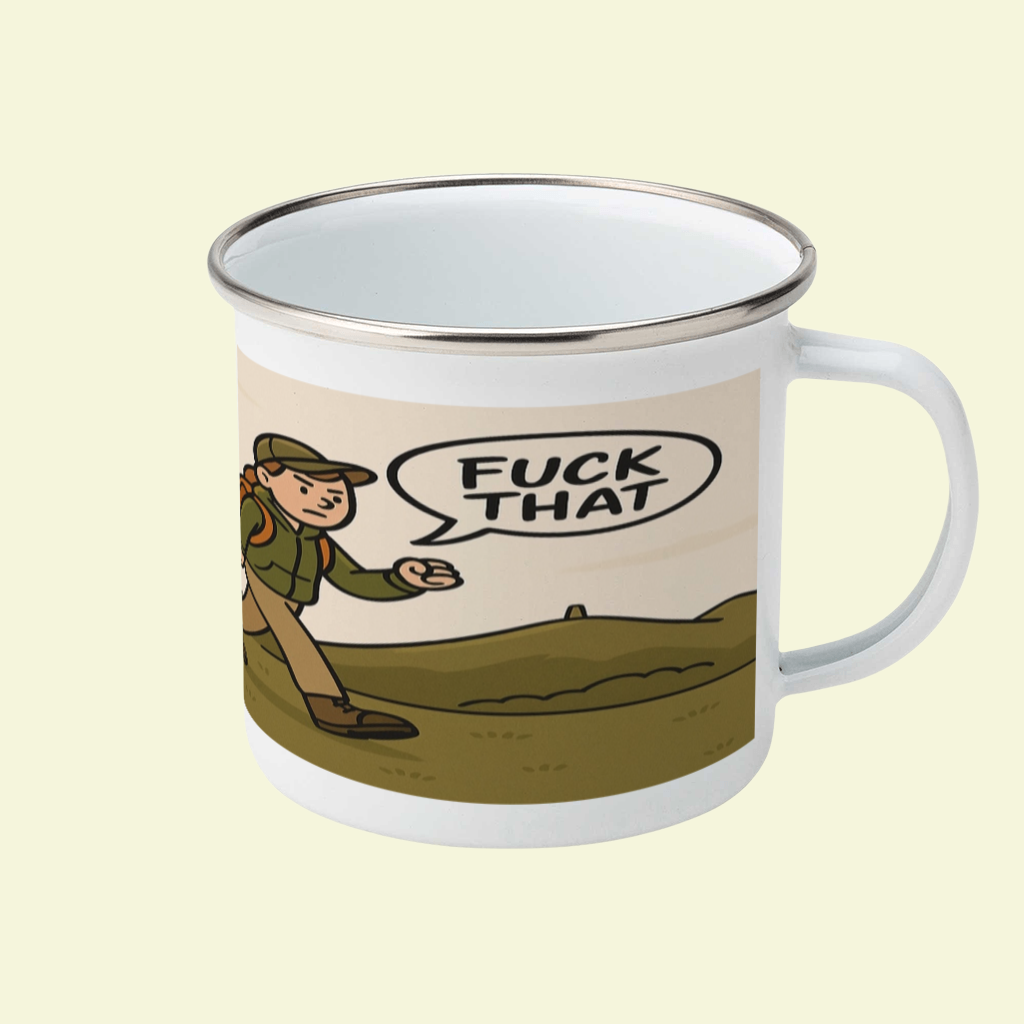 Rustic outdoor mug for women hikers