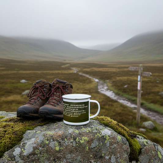 Enamel Mug 12oz – Never Mess Outdoors Lover for Her | Camping Gift