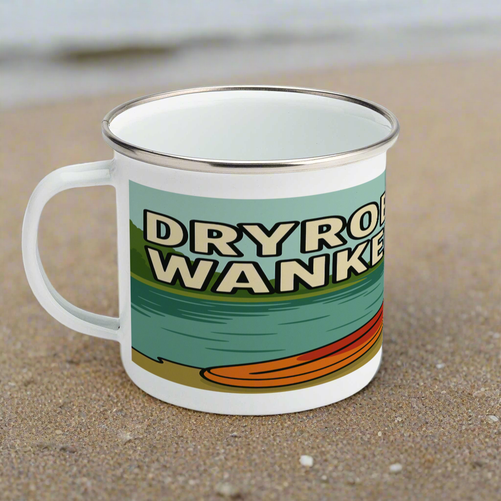 dryrobe wanker enamel mug for her
